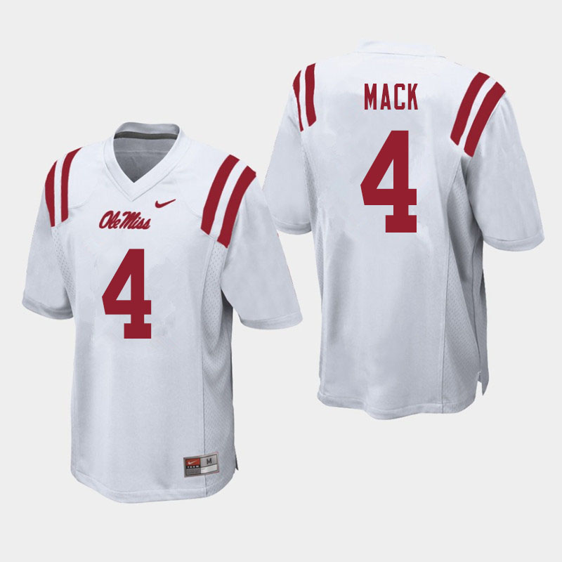 Brandon Mack Ole Miss Rebels NCAA Men's White #4 Stitched Limited College Football Jersey JTW3258GD